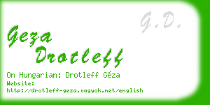 geza drotleff business card